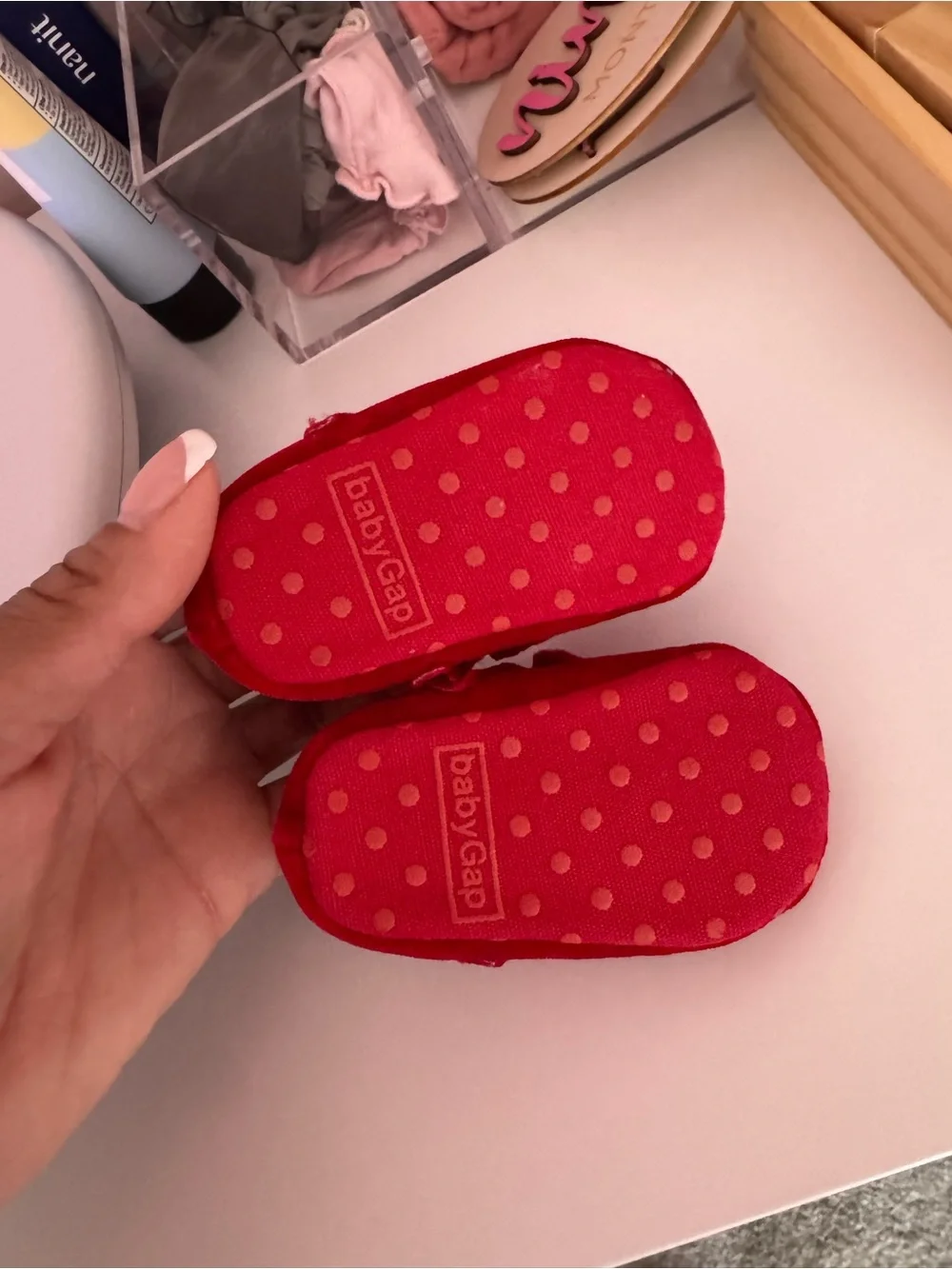 GAP Red Velvet Mary Jane Shoes with Bow